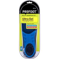 PROFOOT Ultra Gel Massaging Insoles Men's Size 8-13 1 Pair Gel Inserts for Heel & Arch Support & Comfort Helps Relieve Foot Pain