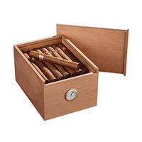 XINKEGF Cigar Boxes Cigar Box, Cedar Cigar Box, Hygrometer Constant Temperature and Humidity Large Capacity Solid Wood Cigar Cabinet (Color : Brown)
