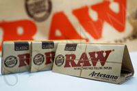 3 booklets x RAW ARTESANO 1 1/4 Rolling UNREFINED Natural paper + TIPS + TRAY
