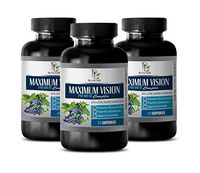 Eye Vitamins Bilberry - Maximum Vision Premium Complex with Lutein Bilberry and Grape Seed - quercetin dihydrate Capsules - 3 Bottle 180 Capsules