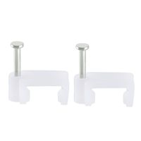 uxcell Flat Cable Clip Nail Coaxial Tacks Wire Clips 12mm White 200pcs