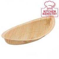 Kitchen Kemistry Organic Palm Leaf Ecofriendly Disposable Party Premium Boat Tray with High Sides 12"- Pack of 25 Pcs