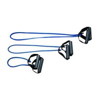 CanDo Exercise Tubing with Handles Full Body Set, Blue, 18/36/48 Inch
