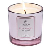 CHLOEFU LAN Scented Candle Blood Orange Long Burning (40 hours) Strong Fragrance Soy Aromatherapy Candle for Home Decorative, Relaxing and Best Friend Gifts with Rose Gloden Glass (Blood Orange)