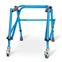 XHRHao Foldable Walker with Brake 8 Adjustable Height Levels Made of Aluminum Alloy Rollator Lightweight Portable Walk Assist for Elderly Blue (Color : Blue)