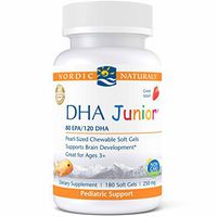 Nordic Naturals Pro DHA Junior - Wild Arctic Cod Liver Oil, 80 mg EPA, 120 mg DHA, Support for Healthy Neurological, Nervous System, Eye, and Immune System Development*, 180 Chewable Soft Gels