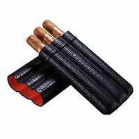 Humidors Three Cigar Portable Moisturizing Holster Large Caliber Cigar Case Travel Cigar Sets Cigar Smoking (Color : Black, Size : 3.417.38.8cm)