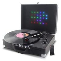 Magnavox 3-Speed Bluetooth Suitcase Turntable 3-in-1 System With Decorative Lights Model MD699