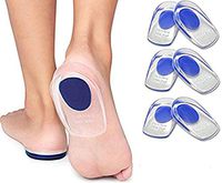 Fasciitis Inserts - Silicone Heel Cup Pads for Bone Spurs Pain Relief Protectors of Your Sore or Bruised Feet
