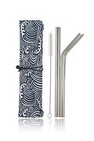 Stainless Steel Reusable Metal Straws - 4 Pack 8.5 inch Portable Food Grade