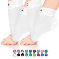 Go2 Plantar Fasciitis Socks|Best Ankle Compression Brace 22-25 mmHg|Arch Support Joint Heel Pain Relief|Foot Sleeves for Women and Men Reduce Swelling|Relieve Achilles Tendonitis(2p Solid White,S)