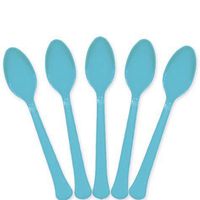 Extra Heavy Weight Plastic Spoons | 20ct (Caribbean Blue)