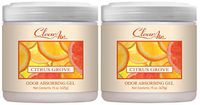 Clear Air Odor Absorber Gel - Air Freshener - Absorbs and Eliminates Odors in Bathrooms, Cars, Boats, RVs and Pet Areas - Made with Natural Essential Oils - 2 Pack (2 x 15 OZ) (Citrus Grove)