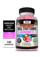 Kaya Naturals Adult Multi Vitamin Gummy, 120 Count, Biotin, Vitamin A, C & E, Including Zinc &Vitamin B-12, Folic Acid, Strawberry Flavor (120 Gummies)