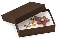 Embossed Paperboard Jewelry Box - 100 Count - 3.75" x 2.5" x 1" - Brown