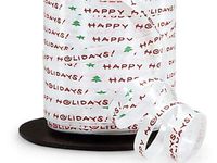 250YDS Spool of 1/4" White Red & Green"Happy Holidays" Curling Ribbon ngKE -1884