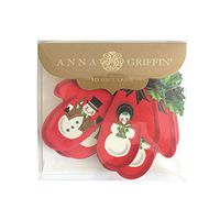 Anna Griffin Christmas Gift Tags 10 Christmas Tags Christmas Ribbon Christmas Bows Snowman Decor Red Mittens 4.25" x 3.75"
