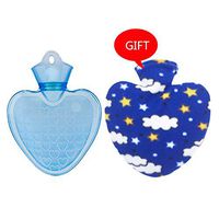Warmer Hot Water Bag Heart Shape PVC Hot Cold Water Bottle Bag with Cover Winter Back Neck Hand Warmer Bag Hot Water Relaxing Heating Bag Small Large 2 Sizes for Pain Relief, Hot and Co