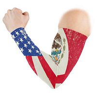 Mexican American Flag Unisex 2Pcs Arm Protection Sleeve UV Sun Guard Tattoo Compression Sleeves for Outdoor/Basketball/Football/Cycling/Running/Farm/Work