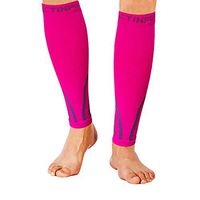 Calf Compression Sleeves (20-30mmHg) for Men & Women- Leg Compression Socks for Shin Splint,Running,Medical, Travel, Nursing (B1 - Rose, Large)