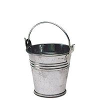 2.5" Tin Pail Silver Tin Pot Small Tin Buckets Buckets with Handles
