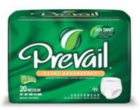 Medline Protective Underwear Pull on Prevail Extra 44-58 Inch Large White Extra Absorbency (Qty : 18 Per Case)