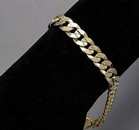 Preciashopping Men's 14K Yellow Gold Plated 9 Inches Chain Cuban Link Bracelet 8 mm