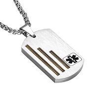 JF.JEWELRY Customize Stainless Steel Medical Alert ID Pendant Necklace for Men and Women