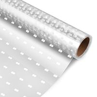 NUOBESTY Clear Cellophane Wrap Roll | 3 Mil Thick Cellophane Roll Cello Rolls for Gifts Baskets Flowers Arts Crafts (White Dots)