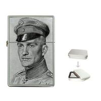 New Product THE RED BARON Manfred von Richthofen Flip Top Cigarette Lighter + free Case Box