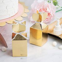 Efavormart 25 Pack Gold Vase Shape Favor Boxes with Satin Ribbons Cardboard Wedding Gift Boxes