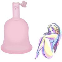 DXJJ Menstrual Lady Cup Feminine Hygiene Menstrual Cup Silicone Reusable Women Cup,Pink,S