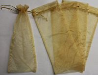 6x14 Organza Sheer Bags - Bottle/Wine Bags Gift Pouch - Gold (12pc/$0.90 each)