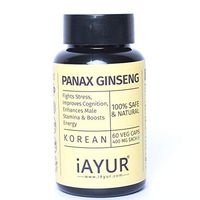 iAYUR Panax Ginseng Extract 400 Mg | Tested & Certified 100% Potent, Natural, Pure & Safe | 60 Veg Capsules of Korean Origin