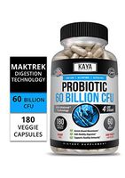 Kaya Naturals Probiotic 60 Billion CFU Guaranteed Potency Until Expiration, 180 Count Capsules, Patented DelayRelease, Shelf Stable - No Refrigeration – Digestive Health (180 Capsules)