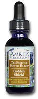 AMRITA Aromatherapy: Golden Shield Tri-Essence Power Blend; All Natural Herbal Extracts, Flower Essences & Pure, Therapeutic Grade Essential Oils of Yarrow, Myrrh & Thyme Thujanol -Size: 240ML