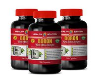 Brain Health Supplement - Boron Triple Action Complex - Non GMO - Testosterone Booster and Strength - 3 Bottles 600 Capsules