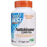 Doctor's Best Nattokinase 2,000 Fu, Non-GMO, Gluten Free, Vegan, Supports Cardiovascular and Circulatory Health, 90 Veggie Caps