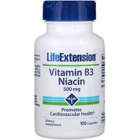 Life Extension Vitamin B3 Niacin, 500 Milligram, 100 Capsules
