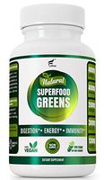 Organic Vegan Super Greens Capsules with Ashwagandha - Immune Support with All Natural Whole Food Nutrients Chlorella, Moringa, Spirulina, Turmeric, Kale. Improve Digestion, Boost Energy - Detox Pills