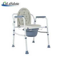 Bedside Commodes Commode Chair Elderly Foldable Adjustable Bathroom Commode Chair Lightweight Steel Portable Toilet Chair for Pregnant Women Disabilities (Color : White)