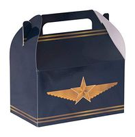 Hammont Paper Treat Boxes - Party Favors Treat Container Cookie Boxes Cute Designs Perfect for Parties and Celebrations 6.25" x 3.75" x 3.5" (10 Pack) (Pilot Design)