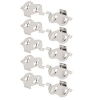 uxcell 10Pcs Silver Tone Metal CR1620 CR1632 Lithium Button Coin Battery Plate