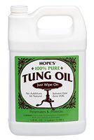 HOPE'S 100% Pure Tung Oil Wood Finish for Furniture & Floors, Moisture Resistant Sealer, One, 128 Fl. Oz, All Natural