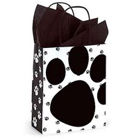 NW Pooch's Paws Paper Shopping Bags - Cub Size - 8 1/4 x 4 3/4 x 10 1/2in. - 25 Pack