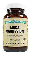 Natural Vitamin Co. - Mega Magnesium, Magnesium 400mg (from Amino Acid Chelate, Citrate, and Malate), 90 Capsules, 1 Month Supply, Gluten Free, Vegetarian, Vegan