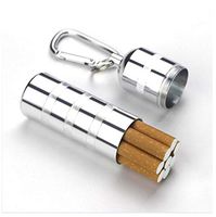QIAOQ Men's Cigarette Case Portable Metal Waterproof Seal 8 Ordinary Cigarettes,Silver,8sticks