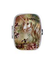 Mystic Unicorn Custom Unique Silver Medicine Drug Container Case Holder Decorative Metal Pill Box