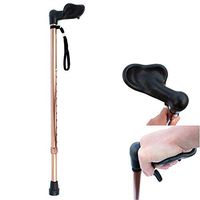 Foldable Cane Walking Stick Bronze Comfortable Thick Handle Seniors Non-slip Cane, Right Hand Use Booster Cane, Aluminum Alloy Adjustable Crutch, Trekking Pole, Walking Stick