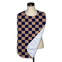 Check Collection Adult Bib - Covered with Care Assorted Prints Available! (Tan Navy Racing Check)